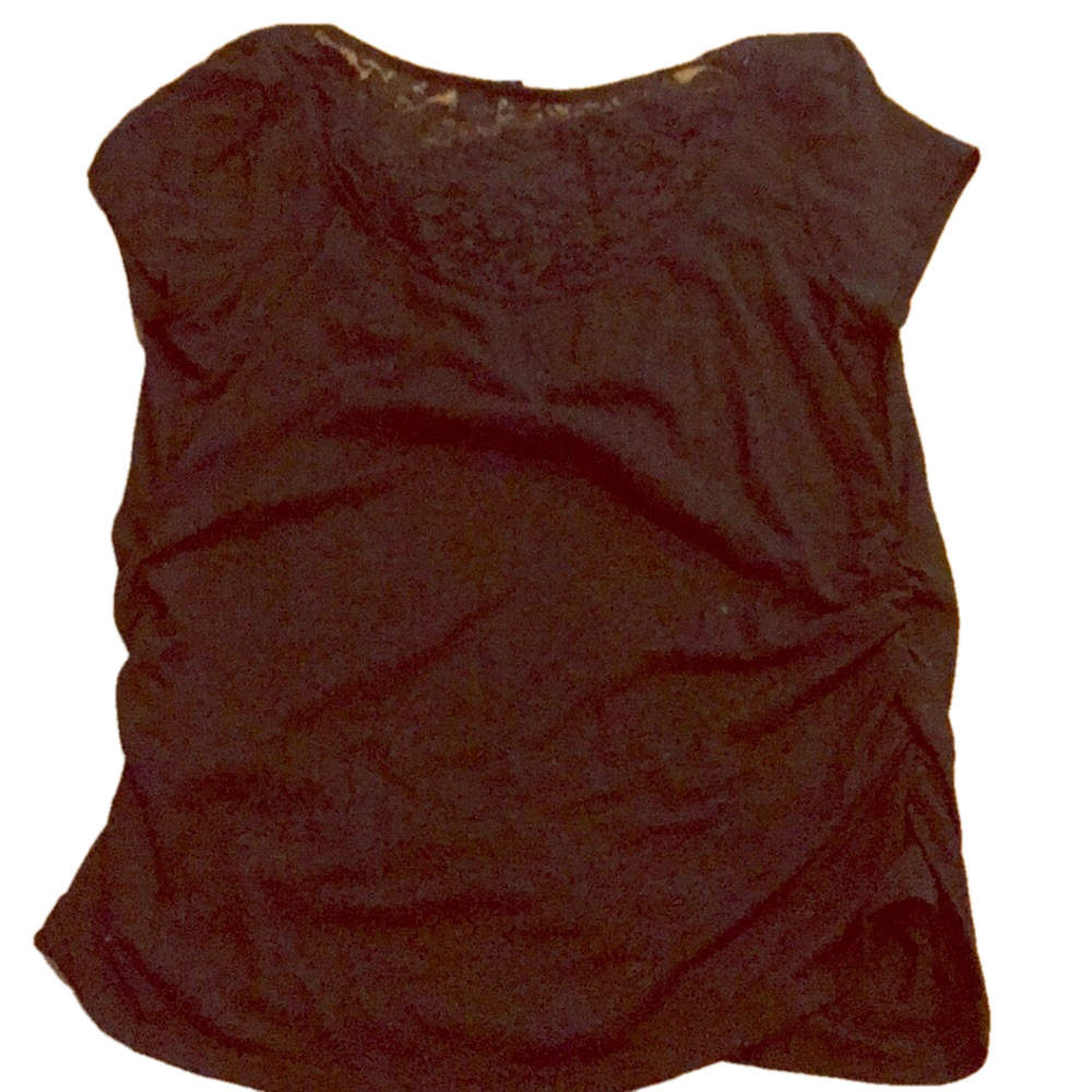 New Directions Black Blouse With Lace Back